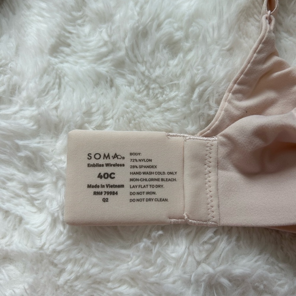 NWT Soma Enbliss Wireless Bra Light Pink 40C - Picture 6 of 10